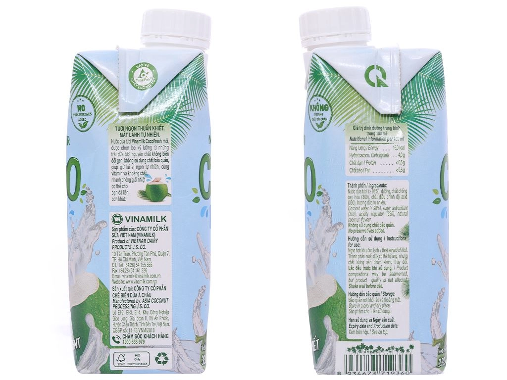 Nước dừa tươi Cocofresh Vinamilk 330ml