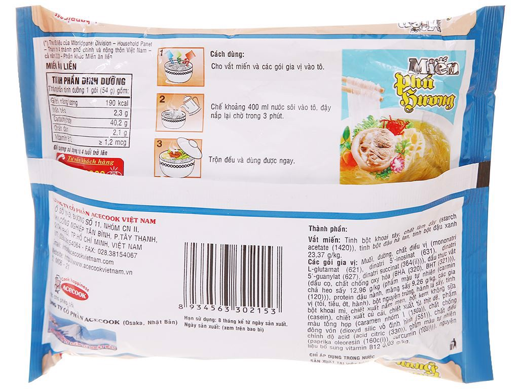 Miến Phú Hương thịt heo nấu măng 58g/24