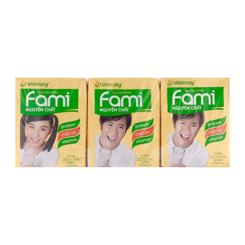 Sữa đậu nành Fami ít đường hộp 200ml/6