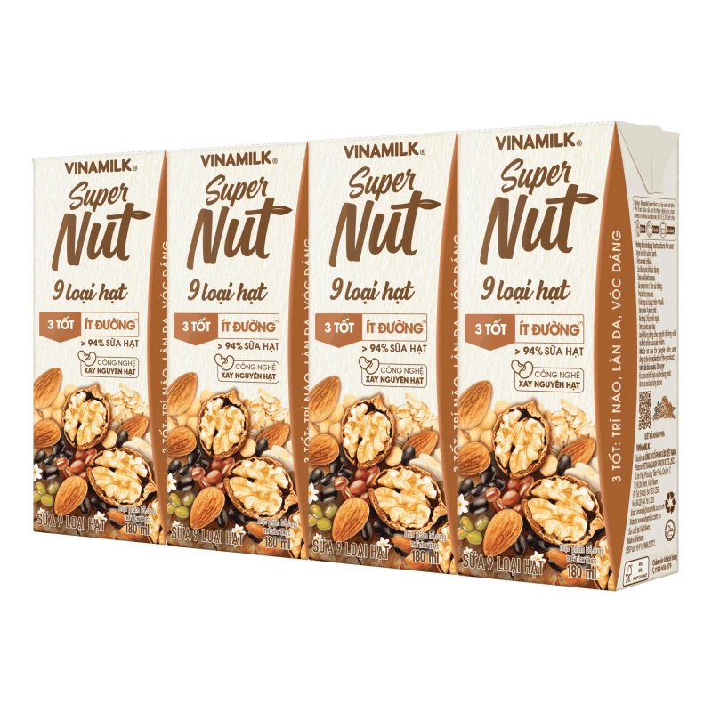 Sữa 9 loại hạt vinamilk super nut 180ml*4/6