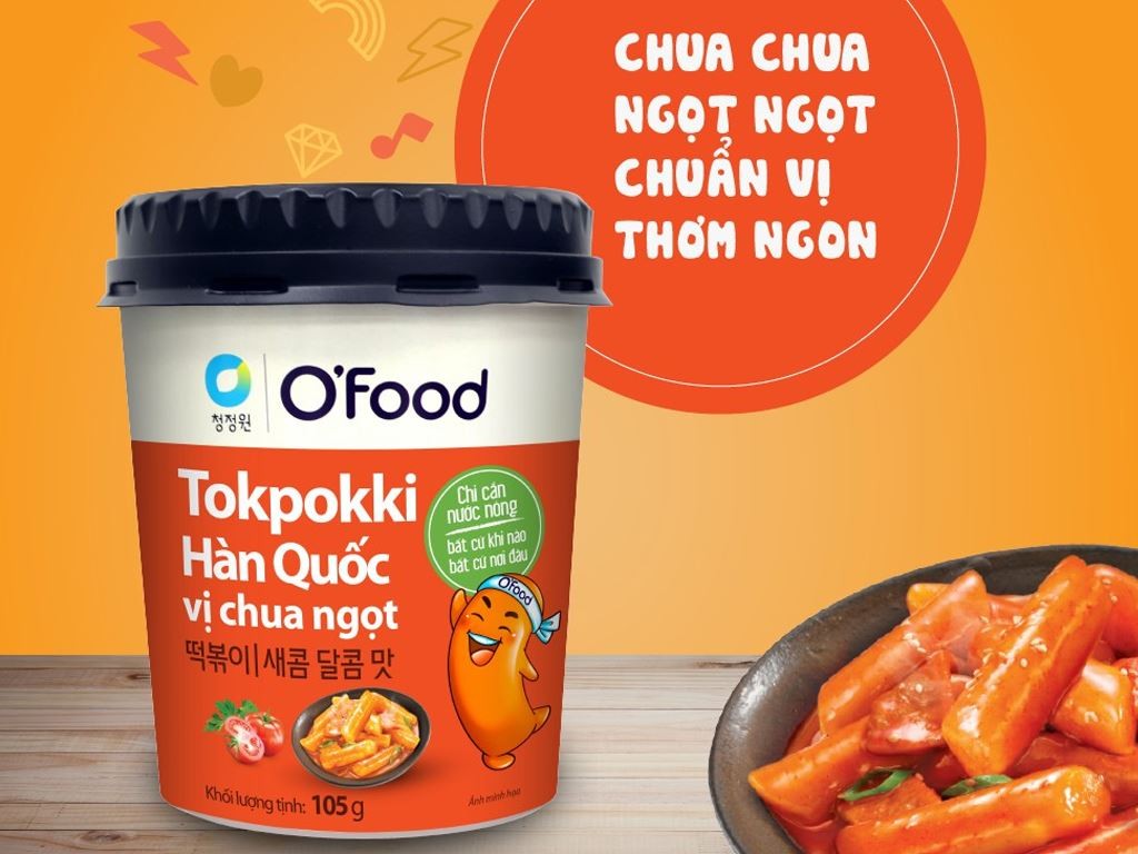 Bánh Gạo Tokpokki HQ vị chua ngọt hộp 105g*24(HD)
