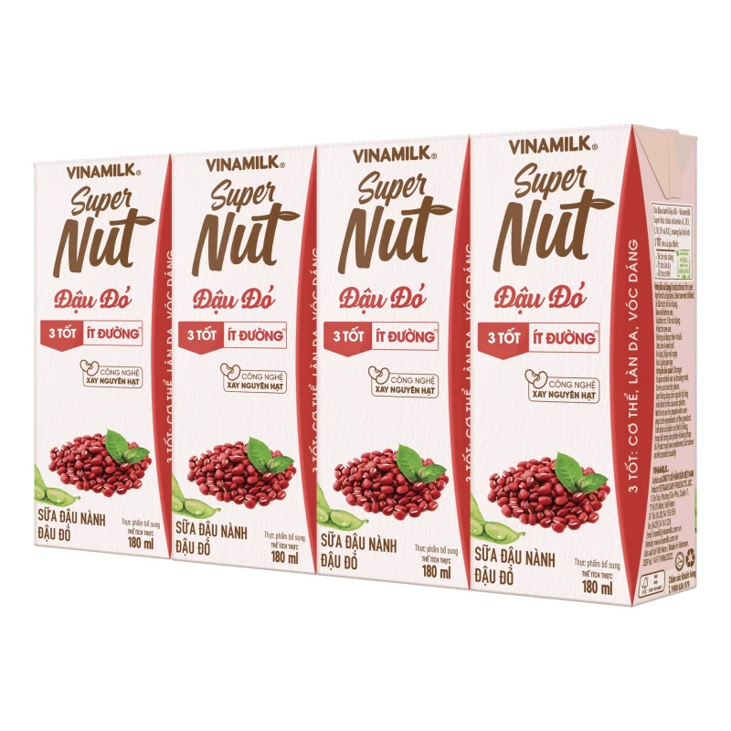 Sữa Đậu Nành đậu đỏ Vinamilk 180ml/12
