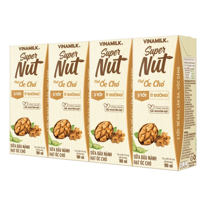 Sữa Đậu Nành Vinamilk hạt óc chó 180ml/12