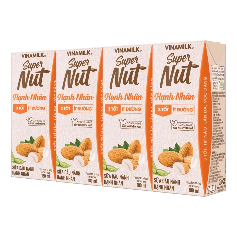 Sữa Đậu Nành Hạnh nhân Vinamilk 180ml/12