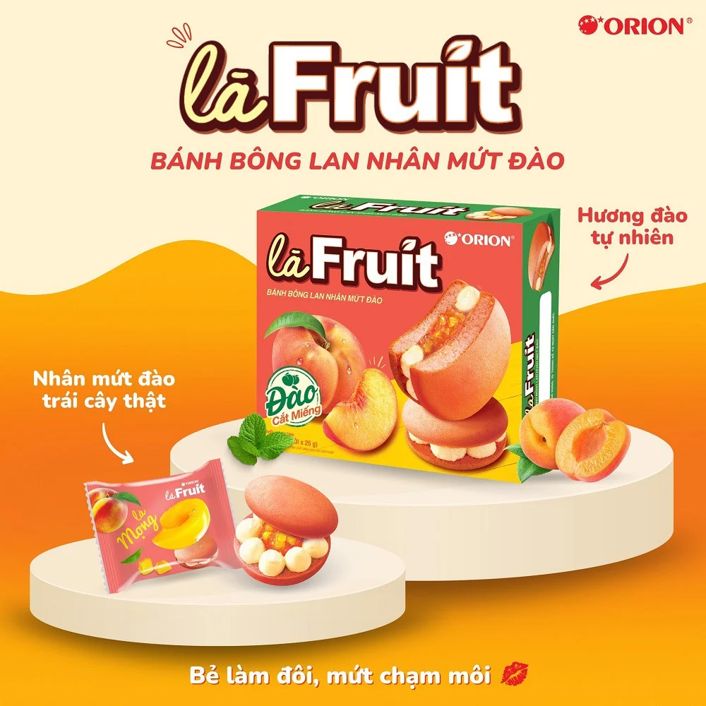 Bánh Bông Lan nhân mứt đào Là Fruit 300g/8
