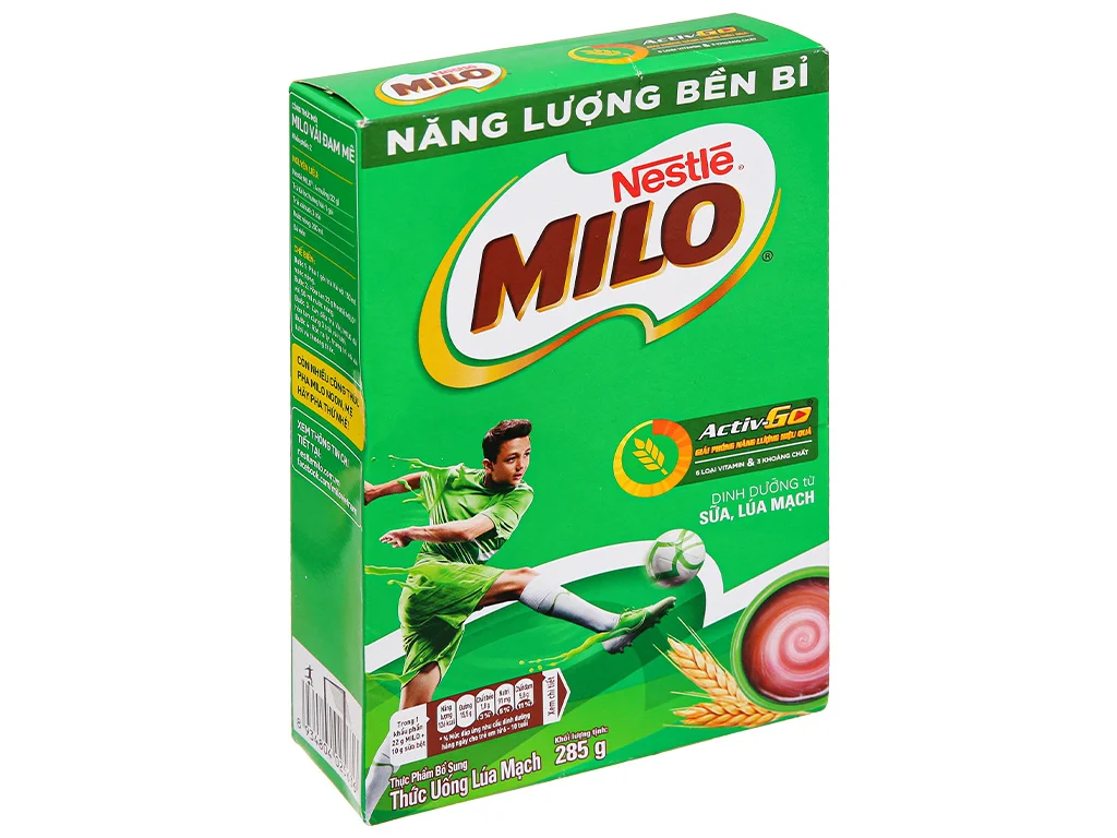 Thức uống lúa mạch Nestlé Milo – Hộp giấy 285g – Bổ sung năng lượng, canxi, hỗ trợ phát triển chiều cao và thể lực cho trẻ