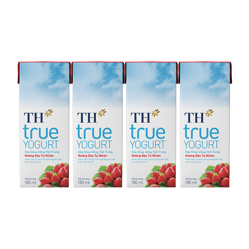 Sữa Chua TH True yogurt dâu 180ml/12