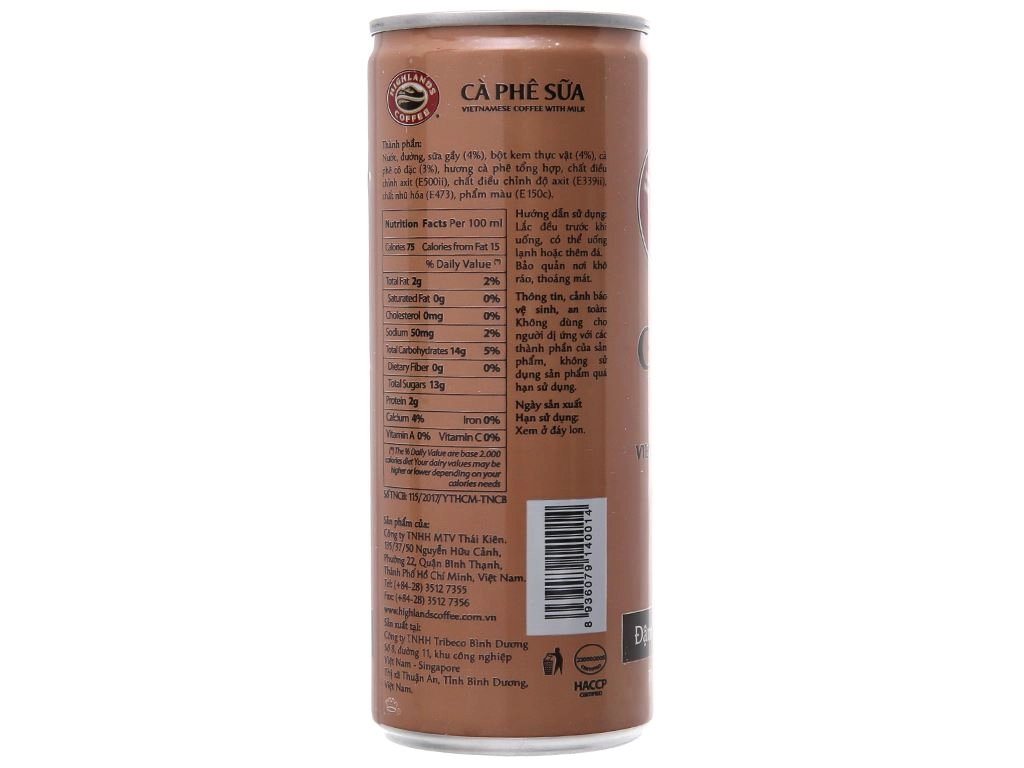 Cà phê sữa đá Highlands Iced coffe with Milk 235ml/24
