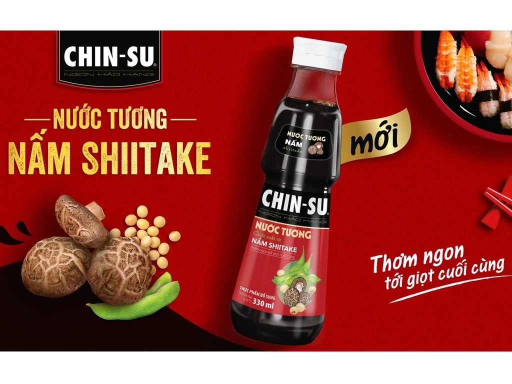 Nước tương chinsu nấm shiitake 330,335g/24