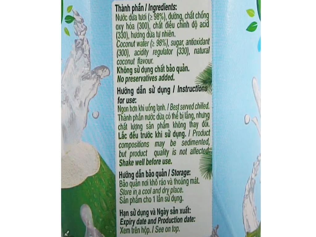 Nước dừa tươi Cocofresh Vinamilk 330ml