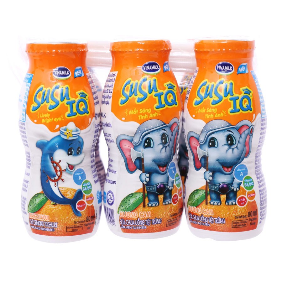Sữa Chua susu cam, IQ chai 80 ml lốc 6/ 8