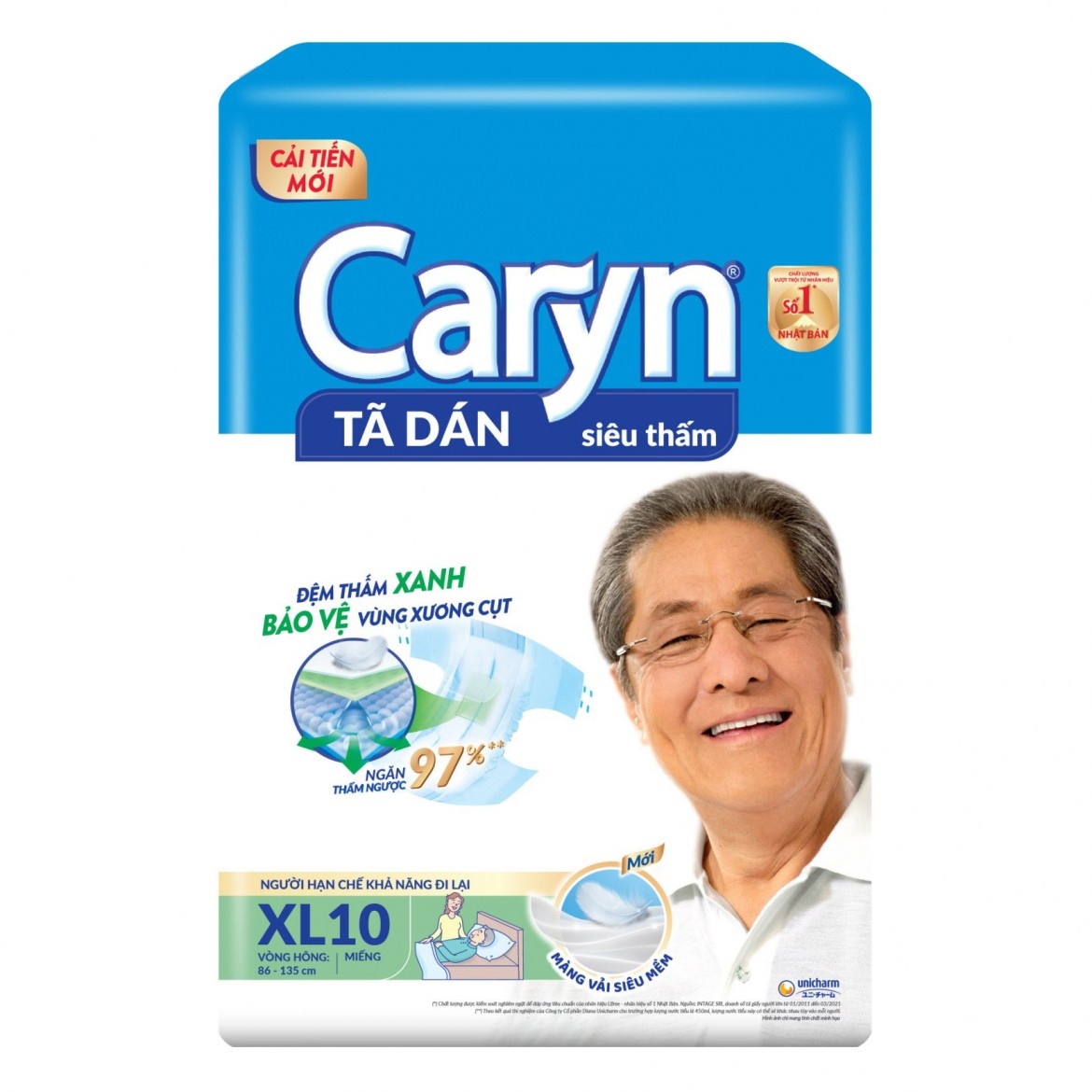 Bỉm Tã Dán người già caryn XL10