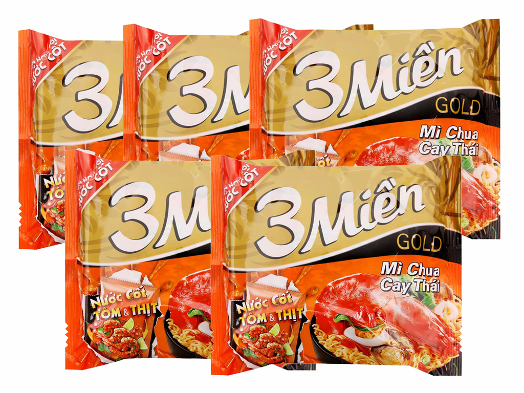 Mì 3 miền gold chua cay thái 75g/30