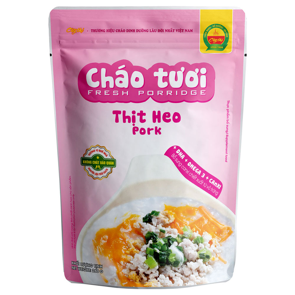 Cháo tươi thịt heo cây thị 240g, 260g