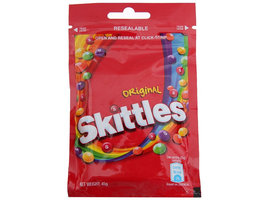Kẹo trái cây Skittles gói 45g/20