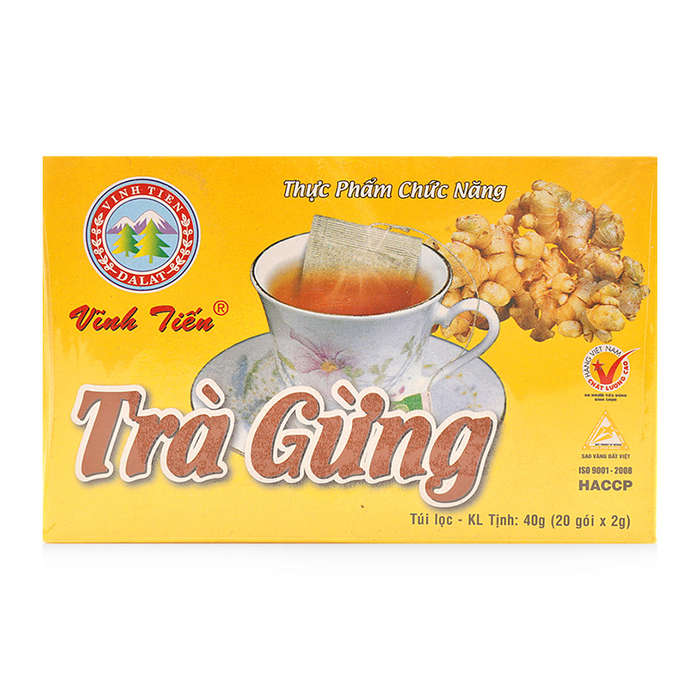 Trà gừng 40g, hộp 20 túi lọc