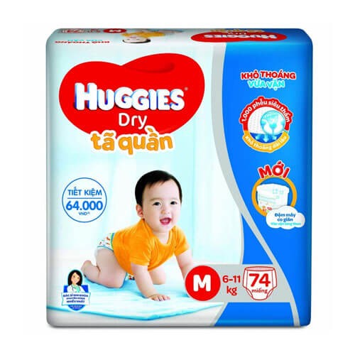 Tã Quần Huggies Dry Pant Supper Jummo M76, M74/3