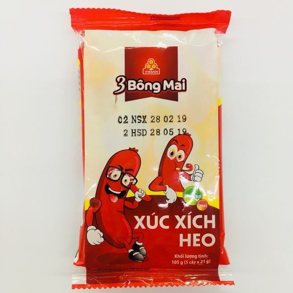 Xúc xích Vissan 3 bông mai bò 21g*5/20
