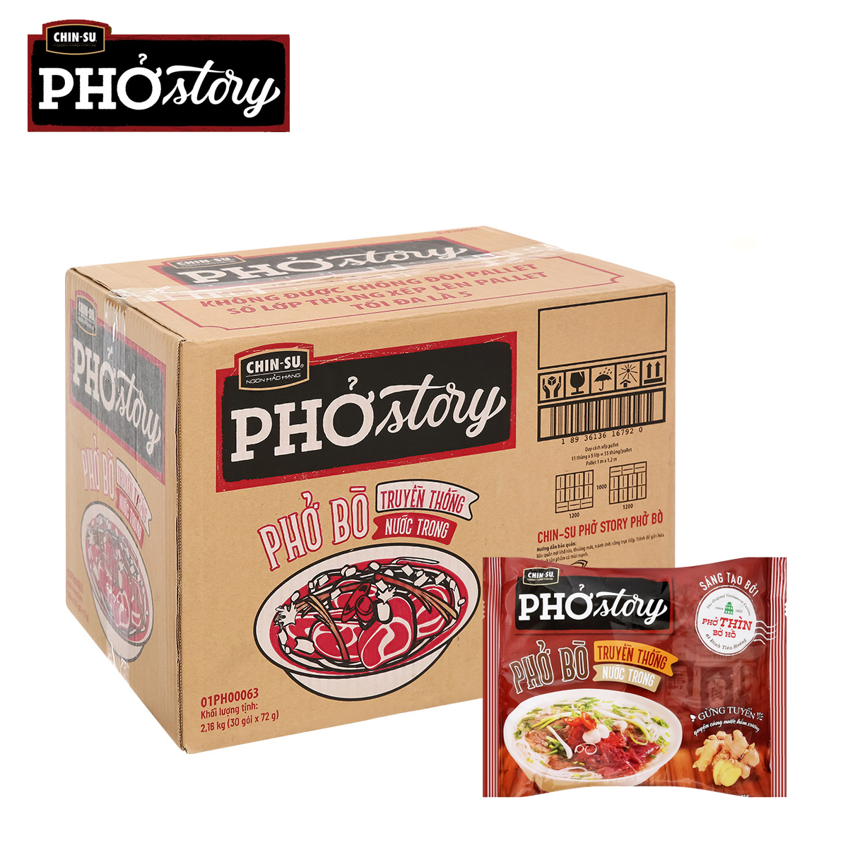 Phở Bò Phở Story 30 gói x72gr/30