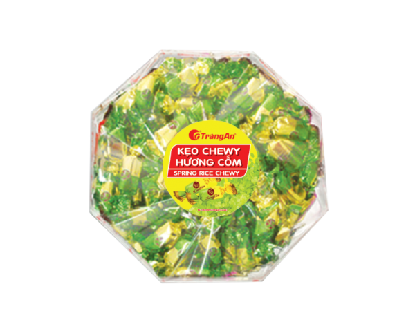 Kẹo chewy cốm hộp tròn hoa 300g