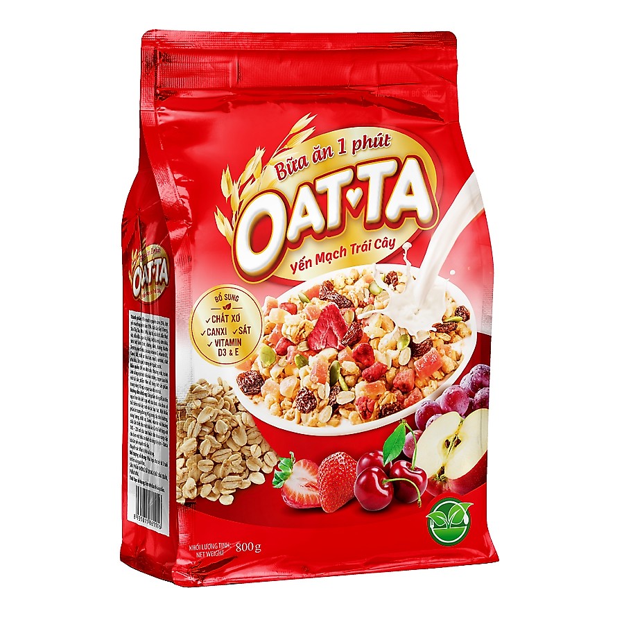 Bột Yến Mạch Trái Cây OATTA 800g/10 | Ngũ Cốc Dinh Dưỡng