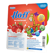 Sữa chua hoa quả Hoff dâu tây 55g_Vỉ 4