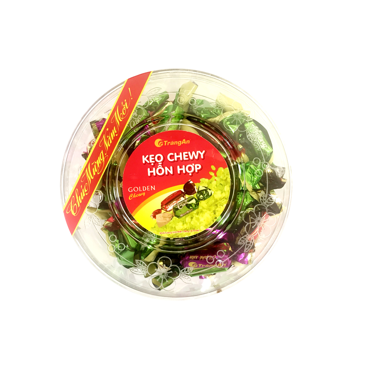 Kẹo Chewy Tràng An  hộp nhựa tròn 190g
