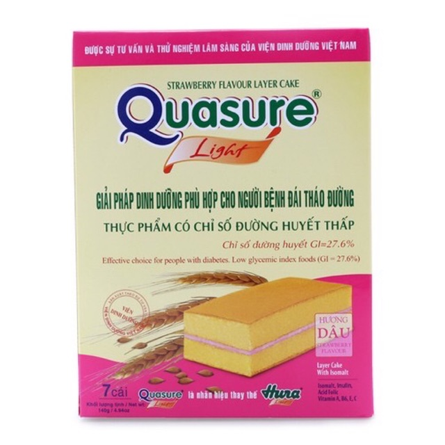 Bánh Quasure ăn kiêng 140g vị dâu