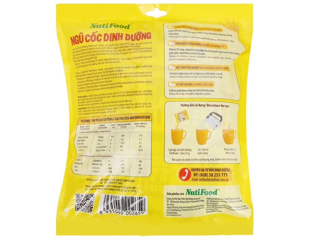 Ngũ cốc dinh dưỡng nutifood Canxi 500g