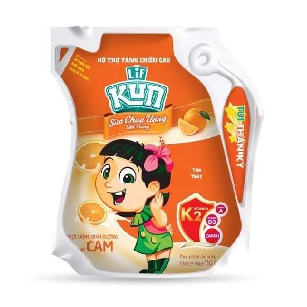 Sữa chua uống Kun hương cam túi 110ml/24