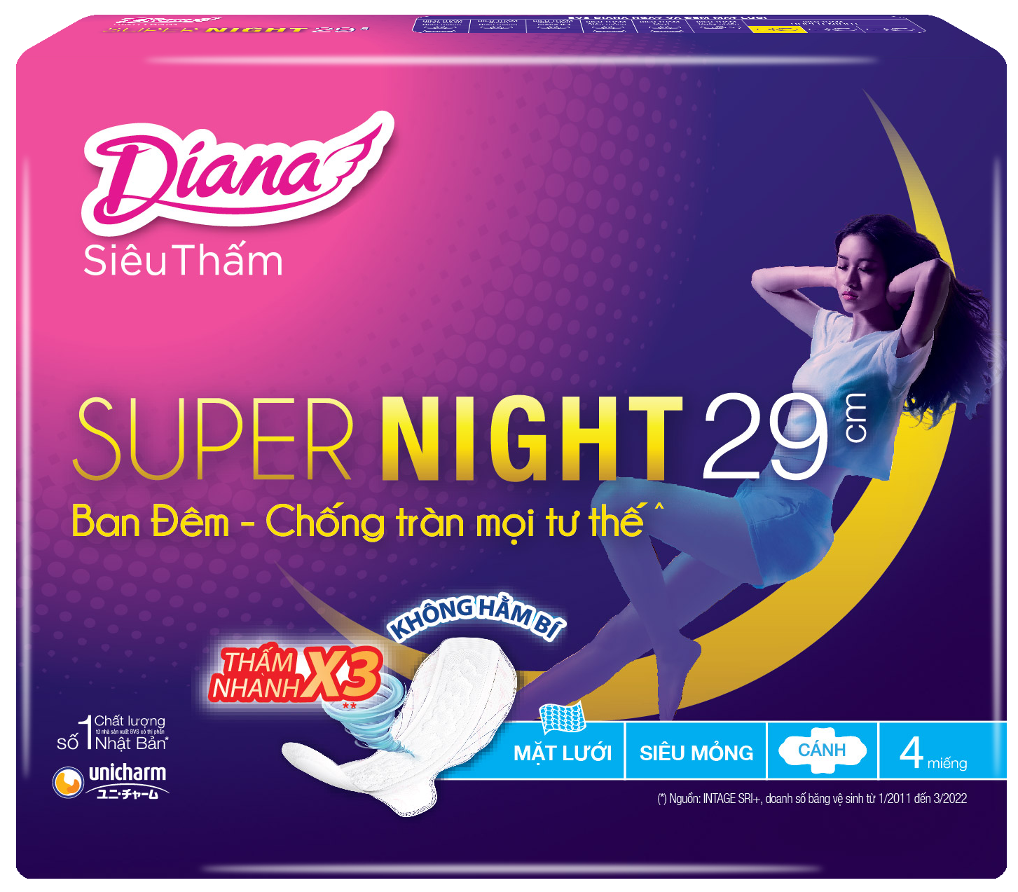 Băng Vệ Sinh Diana ST Supernight 29cm 4M 1902/48