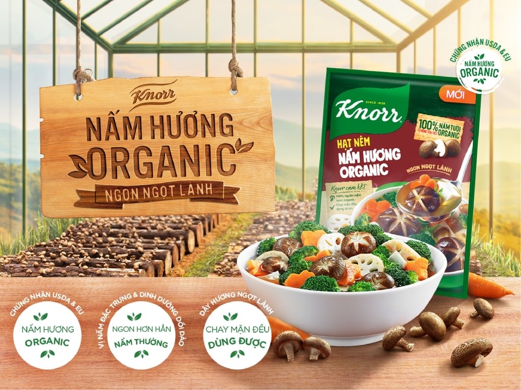 Hạt nêm Knorr nấm hương organic 380g/16
