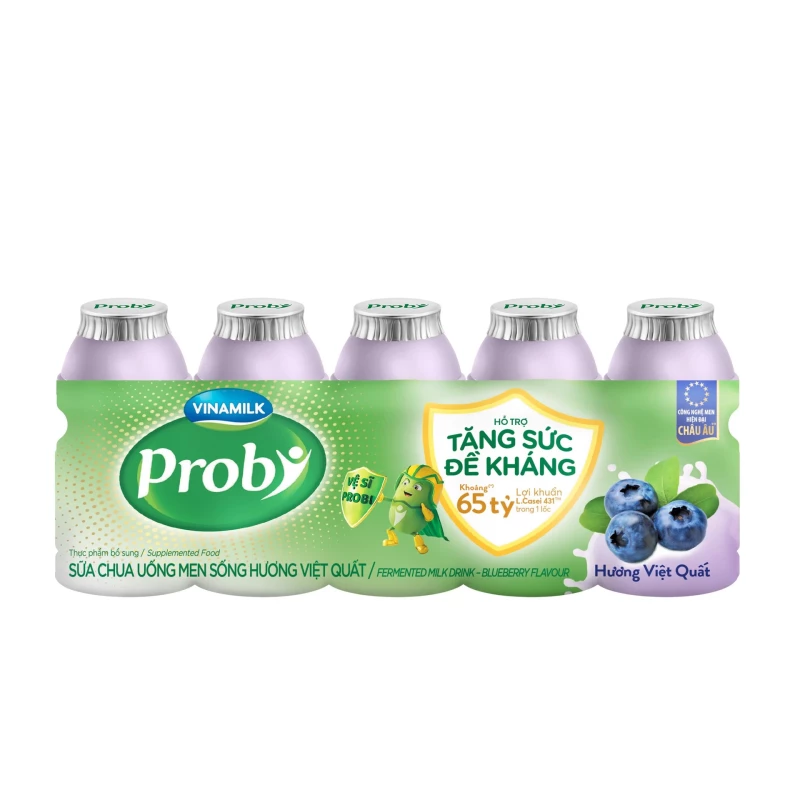 Sữa chua Probi hương việt quất 65ml_Lốc 5 chai