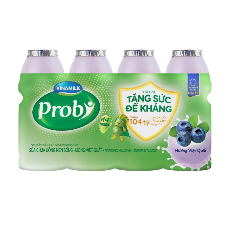 Sữa chua Probi hương việt quất 130ml_Lốc 4 chai
