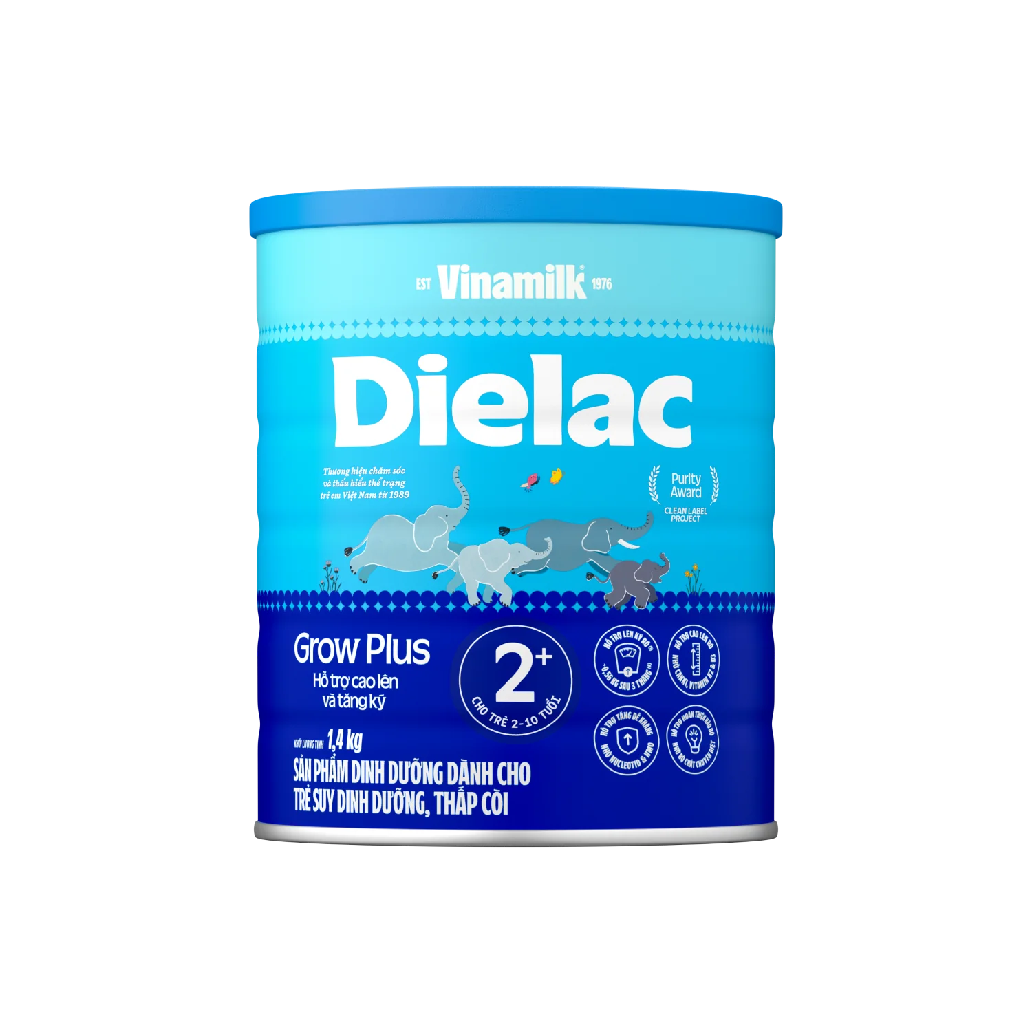 Sữa bột Dielac Grow Plus 2+ – 1.4kg – Cho trẻ từ 2 tuổi trở lên, hỗ trợ tăng cân