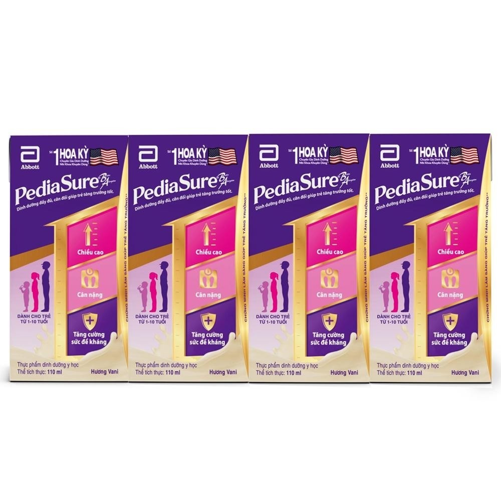 PediaSure hương Vani 110 ml_Lốc 4 hộp