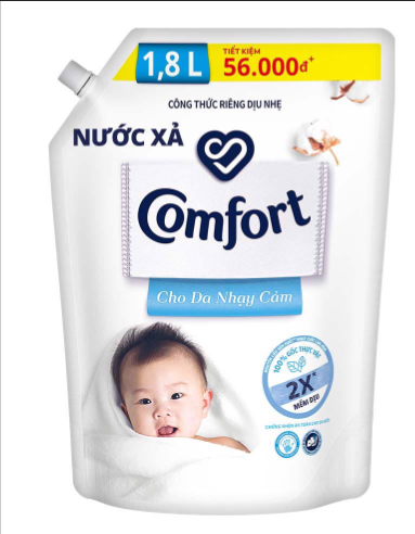 Nước xả vải Comfort đậm đặc cho da nhạy cảm 1.8l