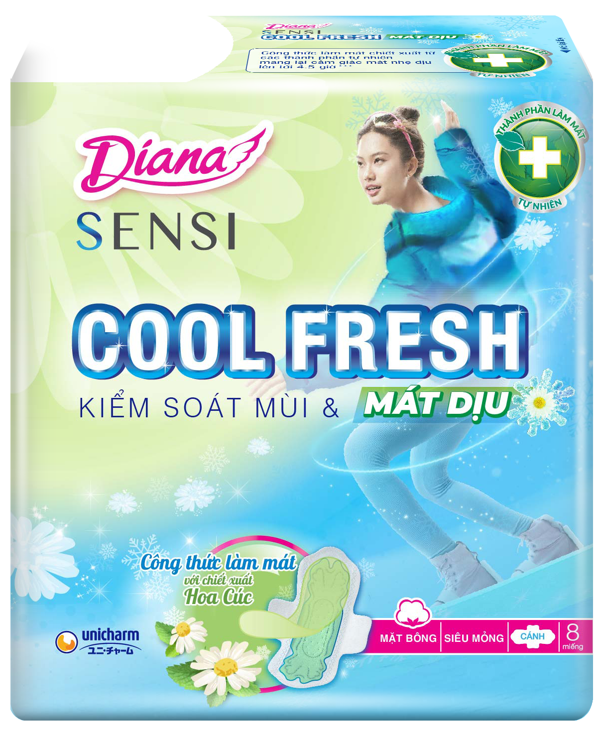 Diana sensi Cool Fresh siêu mỏng cánh 8M