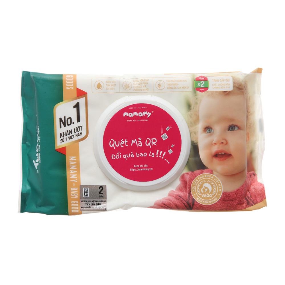 Khăn ướt Mamamy 30 miếng không mùi