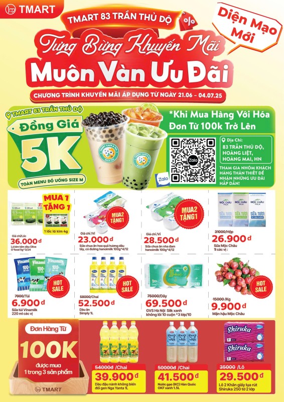 TMART 83 TRẦN THỦ ĐỘ - TƯNG BỪNG KHUYẾN MÃI, MUÔN VÀN ƯU ĐÃI