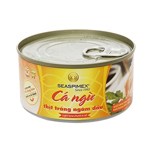 Cá ngừ thịt trắng ngâm dầu seaspimex 185g