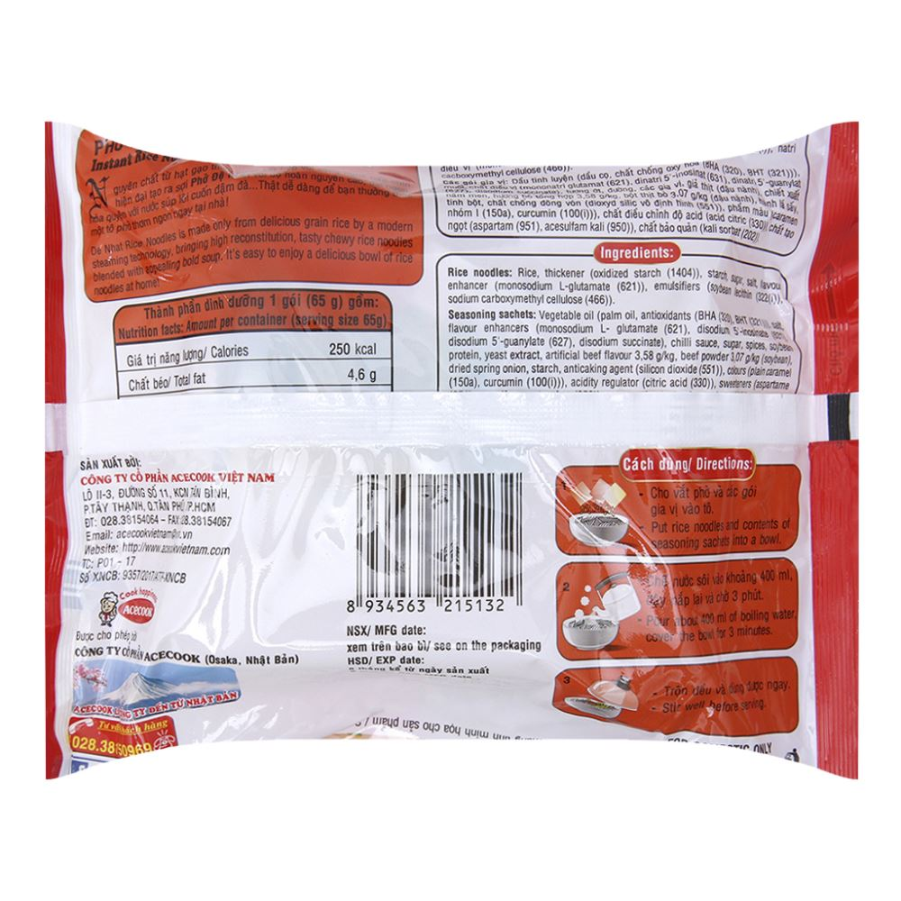 Phở Đệ nhất bò 65g/30