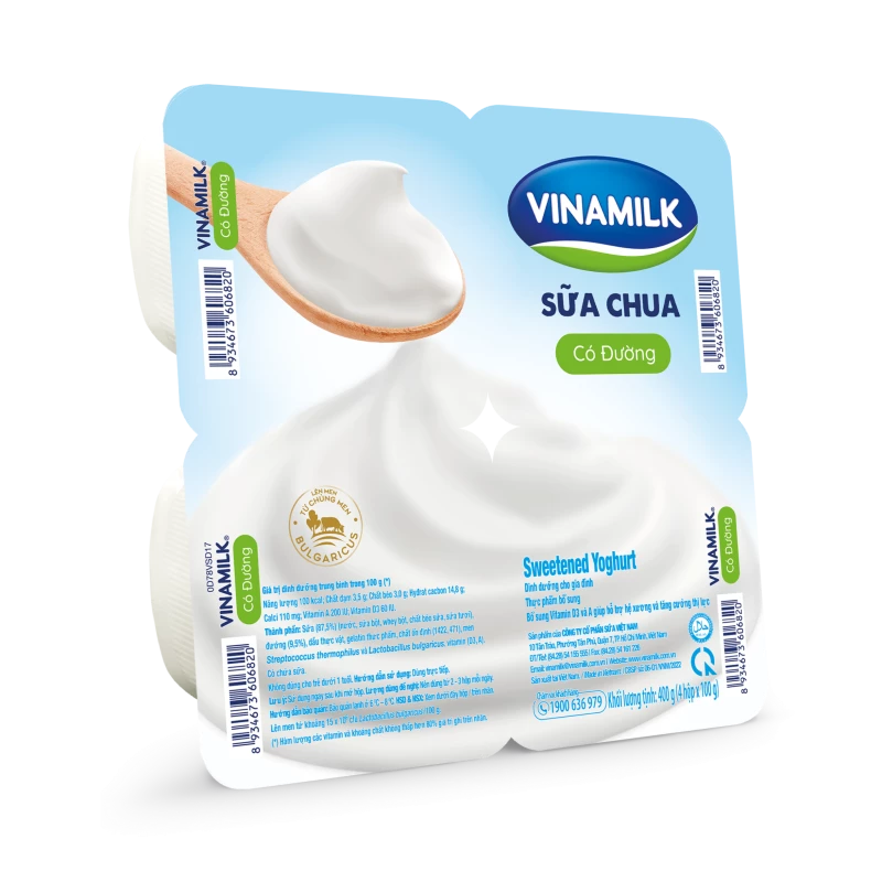 Sữa chua trắng có đường VNM 100g_Vỉ 4