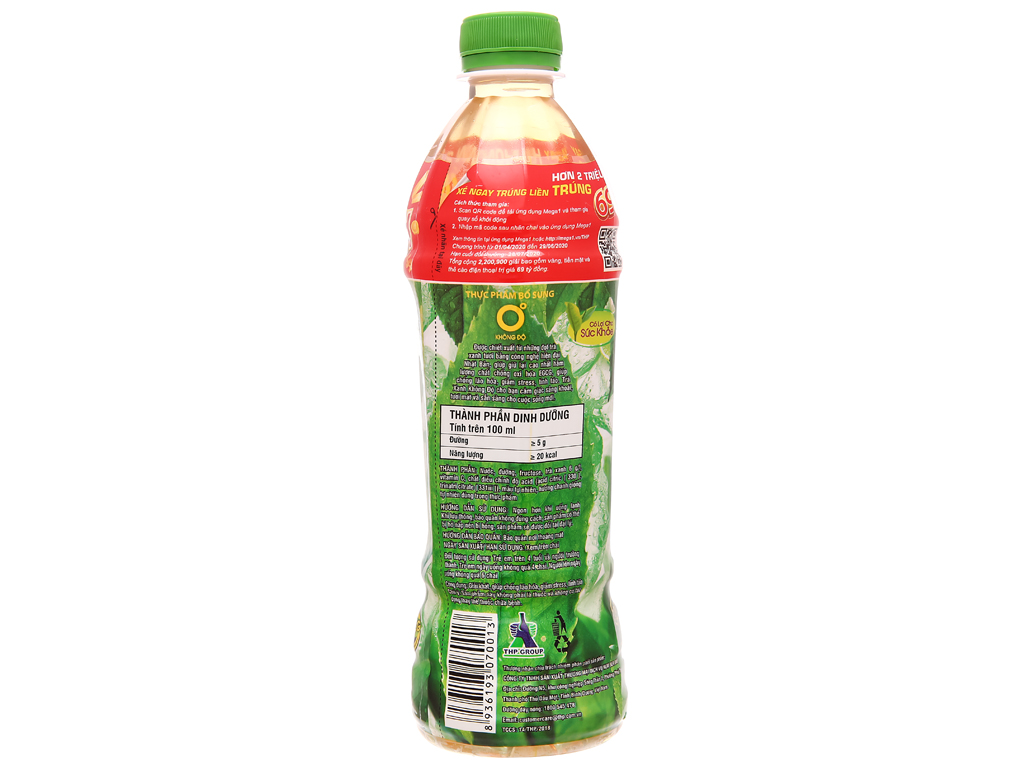 Trà xanh chanh không độ 455ml/24