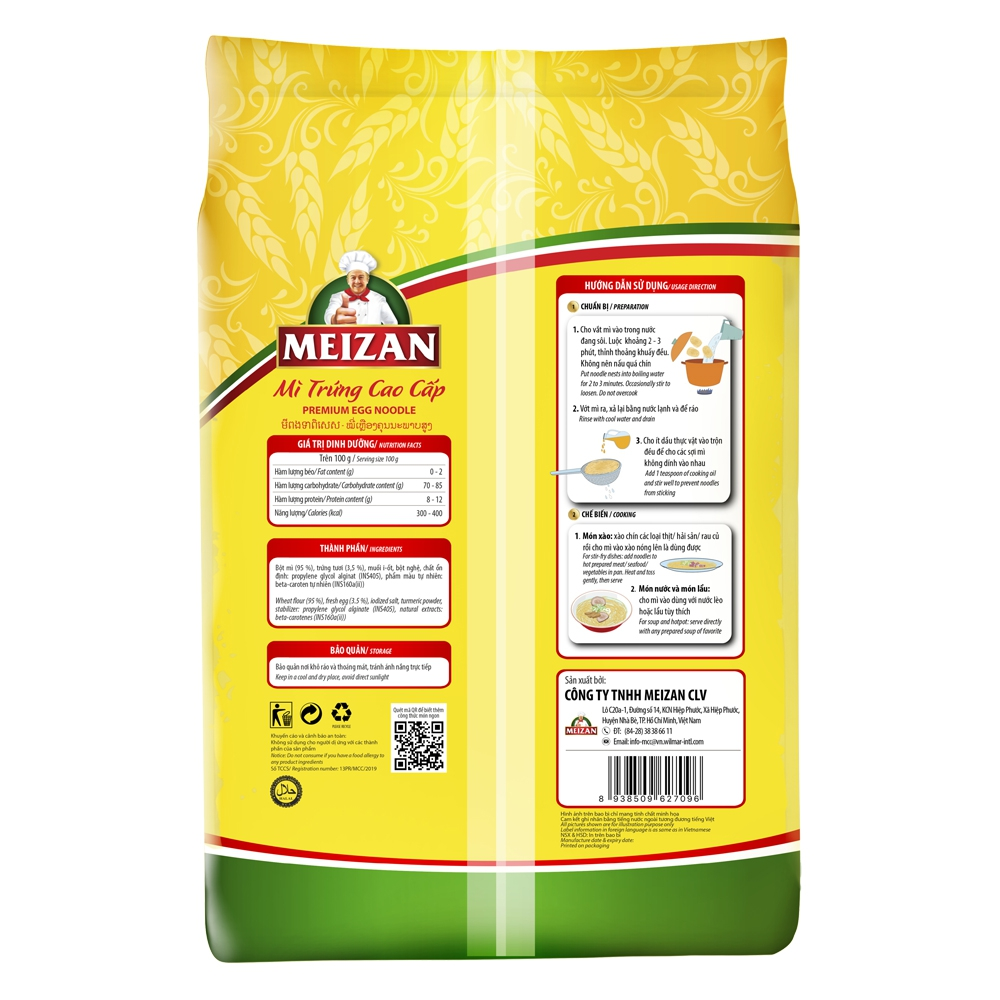 Mì trứng cao cấp Meizan 500g/12