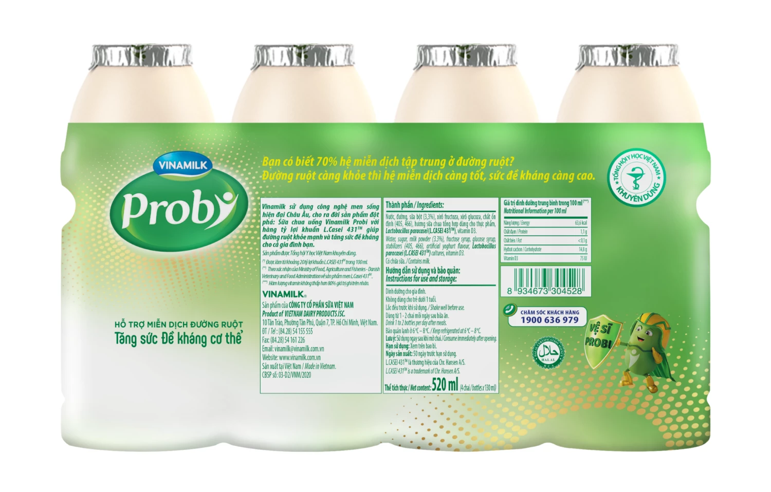 Sữa chua uống Probi đường 130ml*4/6