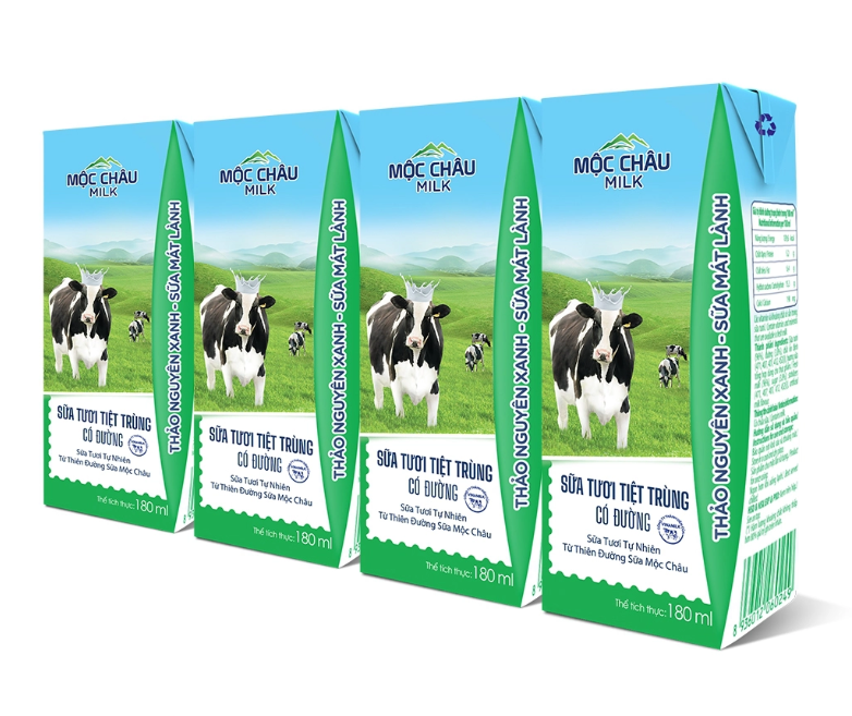 Sữa tươi Mộc châu 180ml có đường