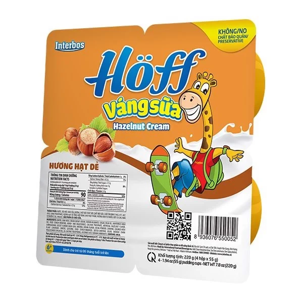 Váng sữa Hoff hạt dẻ 55g_Vỉ 4