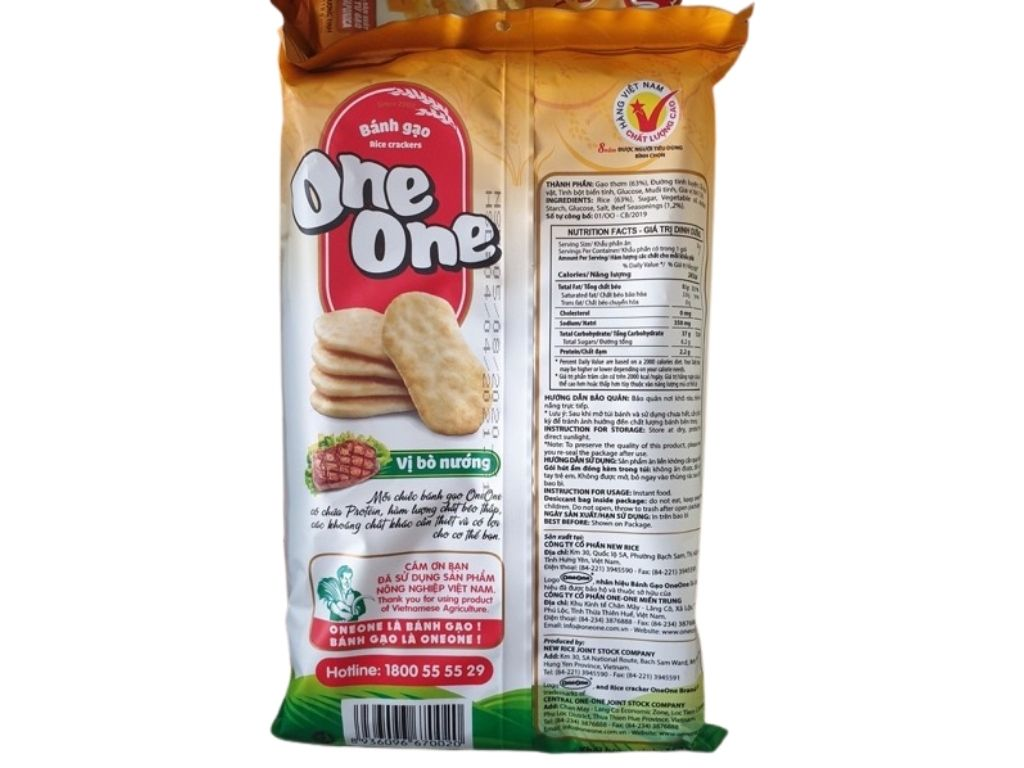 Bánh gạo One one mặn vị bò nướng 150g/20
