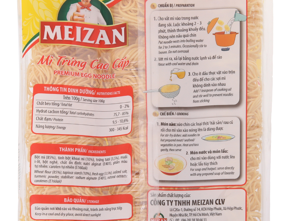 Mì trứng Meizan 250g/24